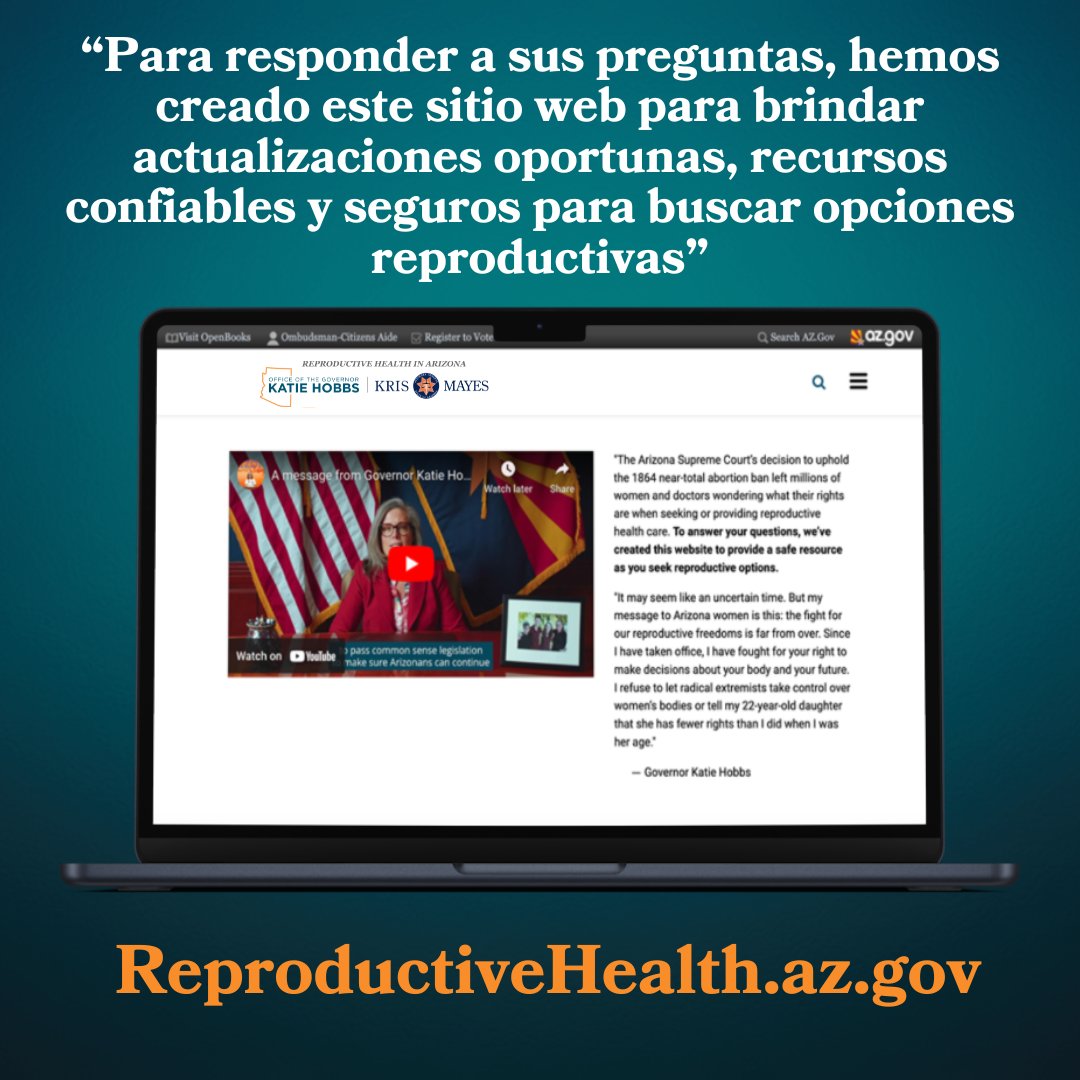 ¿Tiene preguntas sobre su salud reproductiva? Tenemos respuestas. 🔗ReproductiveHealth.az.gov/es es un sitio web exhaustivo donde podrá obtener actualizaciones oportunas y recursos útiles para su búsqueda sobre la salud reproductiva