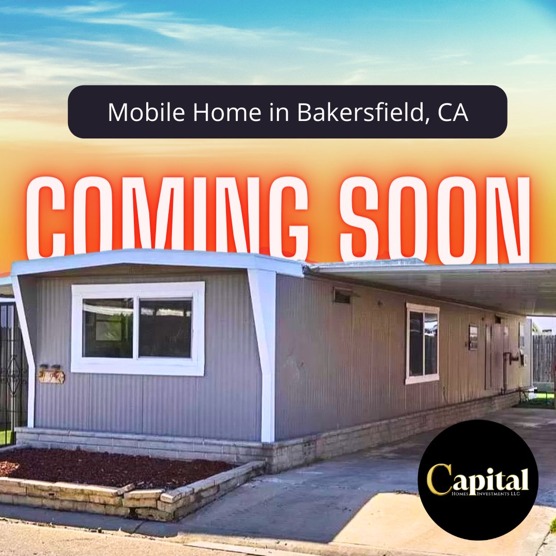 Property Coming Soon ⁠🏠
Mobile Home in 📍 Bakersfield, CA
⁠.
DM us for more info and stay tuned for updates. 🔥💪
.
#realestateinvestment #capitalhomesinvestmentsllc #comingsoon #bakersfieldca #mobilehome #manufacturedhomes