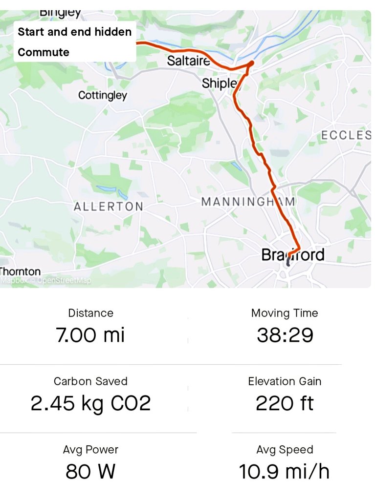 One day's cycle-commute saves almost 5kg of CO2 emissions 🌎 and about £5.00! 💰 

What's not to like...?

#Cycling  🚴🏿🚴🏼‍♀️🚴🏽‍♂️🚴🏾‍♀️

#ClimateChange #CostOfLivingCrisis