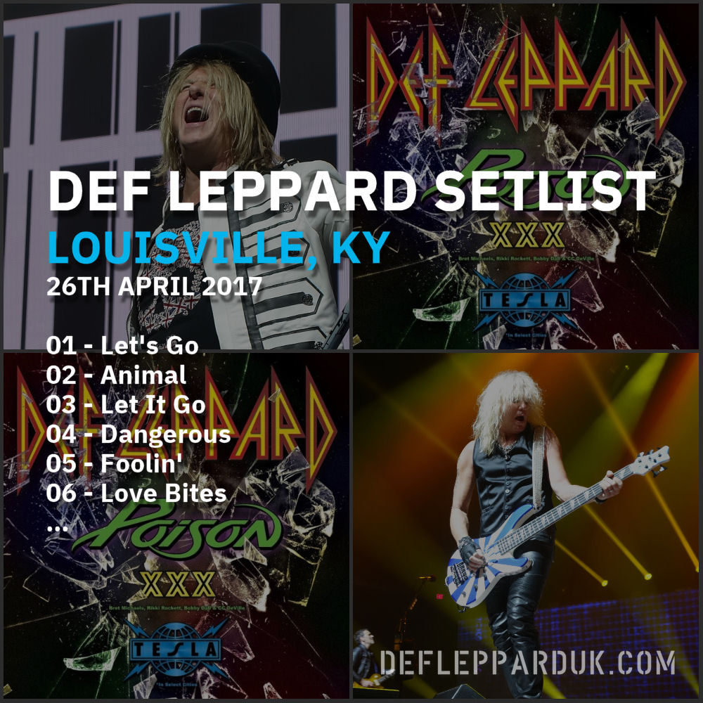 #DefLeppard #Setlist for a show in
#Louisville KY USA 🇺🇸 7 Years Ago on this day in 2017

01 - Let's Go
02 - Animal
03 - Let It Go...

#joeelliott #ricksavage #rickallen #philcollen #viviancampbell #defleppard2017
deflepparduk.com/2017louisville…