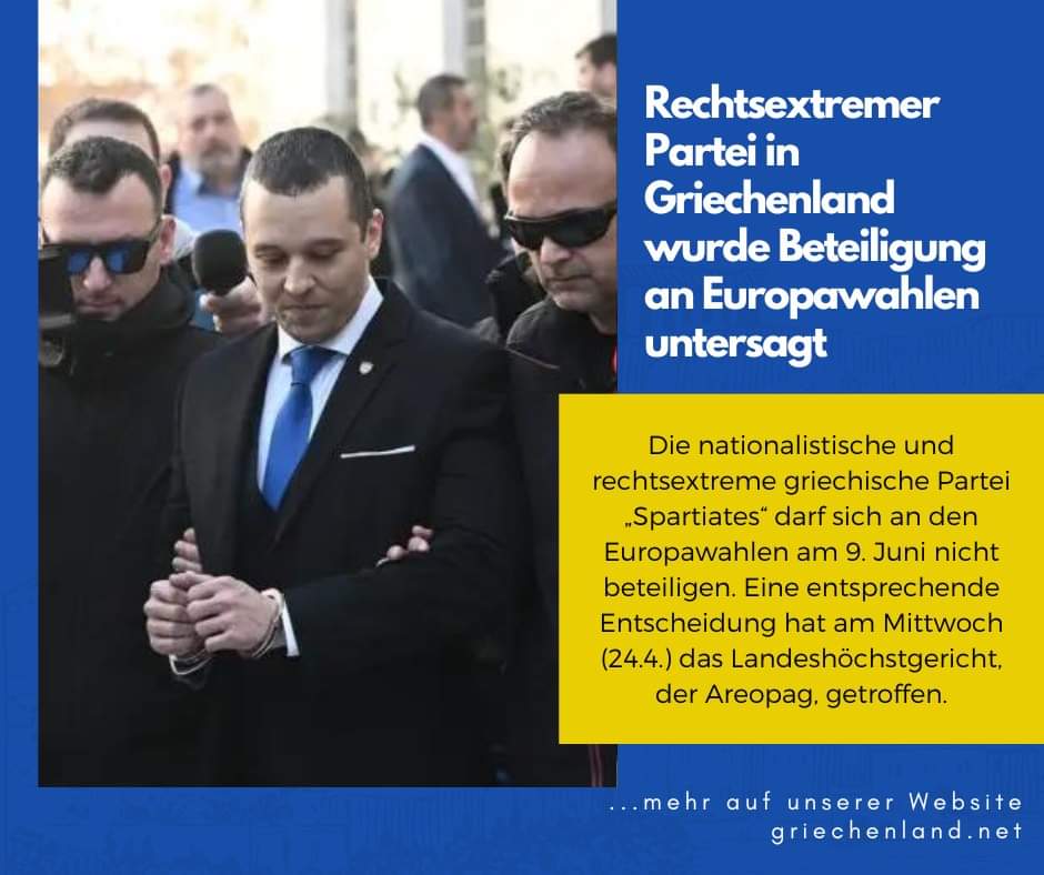 Rechtsextremer Partei in Griechenland wurde Beteiligung an Europawahlen untersagt. griechenland.net/nachrichten/po…