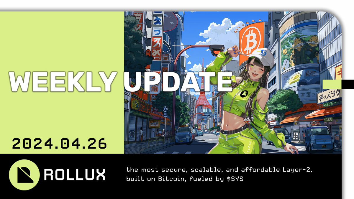 📰 Announcing the #SyscoinRolluxWeekly Update is here! rollux.com/news/weekly-24…

📼 #Rollux: Built to Scale
➗ Ushering in the #BTC Halving
🦸‍♂️ @SuperDappAI Updates
⚡ @PaliWallet & @SyscoinDomains #getRuned
💽 @Liquify_ltd becomes #Syscoin RPC Provider
➕ & More!