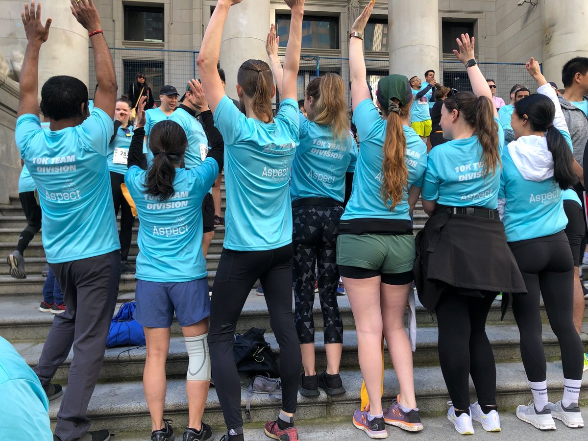 Kudos to our Aspect teammates who took to the streets of Vancouver alongside 45,000+ runners for this year's #VanSunRun: Canada's largest 10k road race! #AspectLife 🏃‍♂️🏃‍♀️