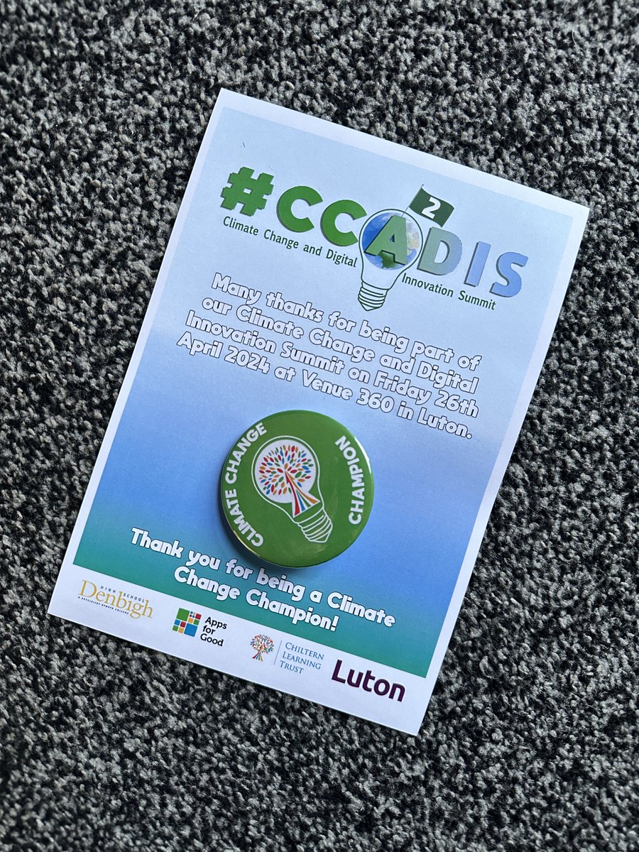 Thank you Luton! It was a great day at #CCADIS and really inspired by the amazing work on sustainability showcased by the students from @ChilternLT! Wonderful to connect with so many great folks in the world of EdTech @katypotts @Baggynorris @AshT_PEL @MattP_PEL @EmmaEmmd8…