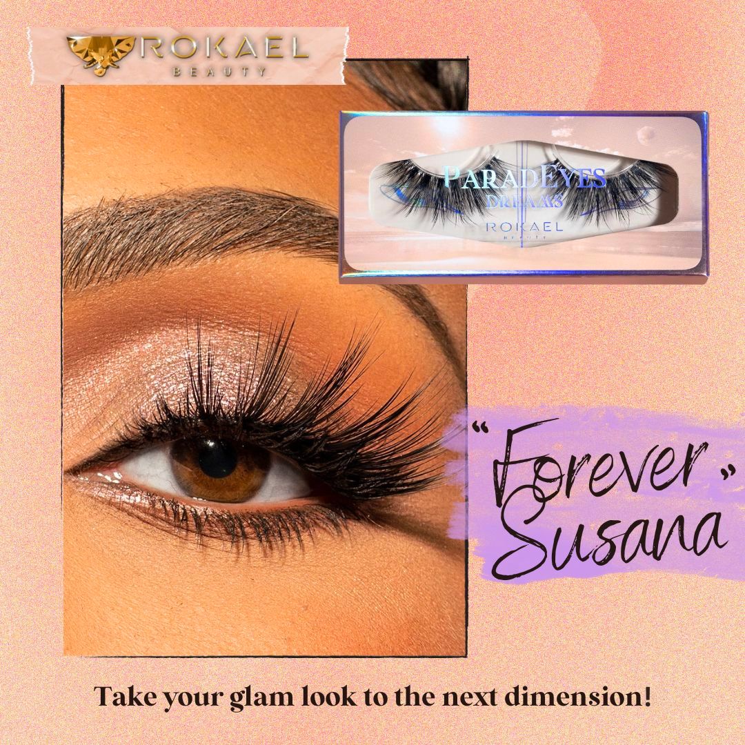 ✨ In honor of a beautiful soul, we present 'Forever Susana'! 💖🌟 With 4x more faux mink fibers, this style, inspired by 'Moon Beams,' is longer and spikier for an extra touch of glamour. 

✨ rokaelbeauty.com ✨
.
.
. 
#glam #glamlashes #lashesextension