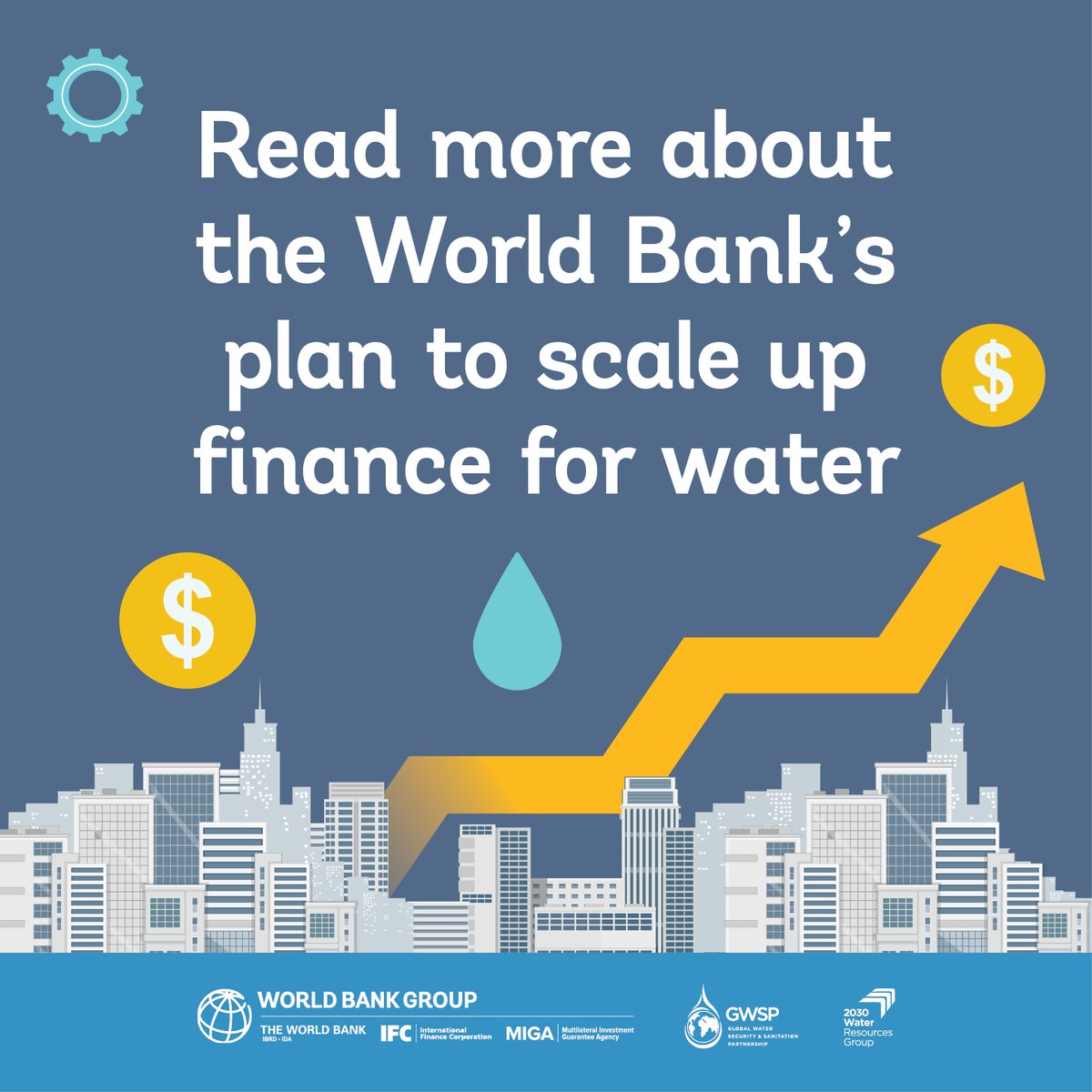 Water resources around the 🌍 are under severe stress & lacking investment. Learn how @WorldBank, @IFC_org & @MIGA have committed themselves to #ScaleUpFinance4Water in developing economies with a strategic framework for action: wrld.bg/gGrj50RnCN9 @2030WRG