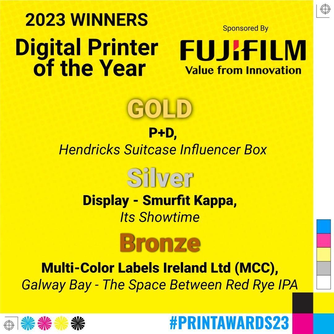 Irish Print Awards (@printawards) on Twitter photo We are proud to announce the winners for the Digital Printer of the Year category sponsored by <a href="/FujifilmUK/">FUJIFILM UK & Ireland</a>
Hendricks Suitcase Influencer Box - @p_dvisual
Its Showtime - <a href="/smurfitkappa/">Smurfit Westrock</a>
Galway Bay - The Space Between Red Rye IPA - @mcclabel
#printawards23 We are proud to announce the winners for the Digital Printer of the Year category sponsored by <a href="/FujifilmUK/">FUJIFILM UK & Ireland</a>
Hendricks Suitcase Influencer Box - @p_dvisual
Its Showtime - <a href="/smurfitkappa/">Smurfit Westrock</a>
Galway Bay - The Space Between Red Rye IPA - @mcclabel
#printawards23