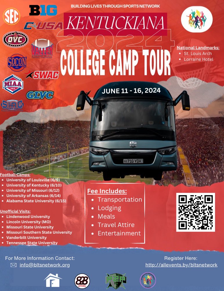 ‼️Kentuckiana College Camp Tour Registration Open‼️ Sign up at bltsnetwork.org/collegetour Don’t forget about our upcoming Social on May 11th at Western Hills High School (KY). Details coming soon. @blts_network #BLTSN #BLTSNetwork #NoExcuses #CollegeCampTour