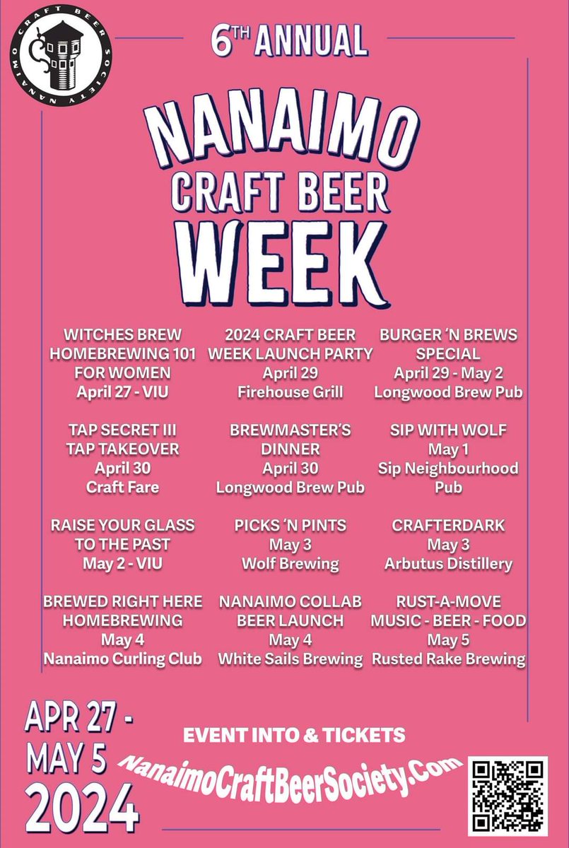 #Nanaimo Craft Beer Week is back for 2024! We're excited for 12 celebrations across the city in a mix of ticketed and free events. Check out NanaimoCraftBeerSociety.com for event info and tickets! 🍻