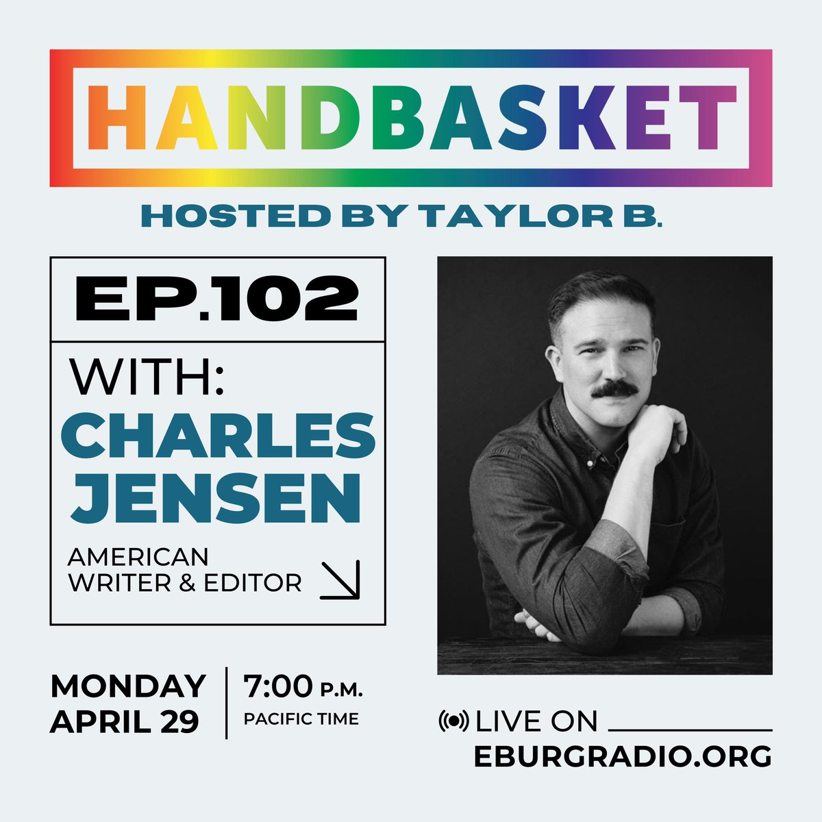 Don’t miss ep. #102 of Handbasket with special guest @charles_jensen! The award-winning writer is releasing his new book, Splice of Life: A Memoir in 13 Film Genres, in May. He will make his Handbasket premiere with song picks & an interview with Taylor B! eburgradio.org