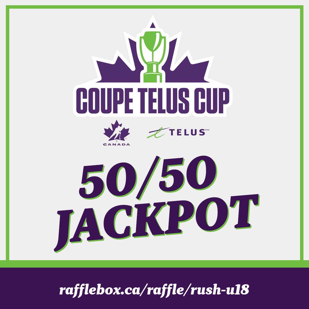 🎟️ Don’t miss out on the Telus Cup's 50/50 Draw! Click the link below to get your winning ticket before the draw on Sunday! rafflebox.ca/raffle/rush-u18