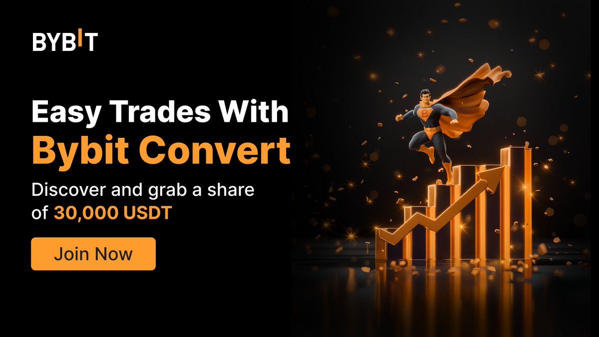 🚀 Trade crypto faster with Easy Trade Via Spot Convert! Say goodbye to complex interfaces and join us for a chance to win from the 30K $USDT prize pool. Starts now till May 24, 2024 🌐 Details: i.bybit.com/mrbkabg 📱 App: i.bybit.com/ENIabM6 #TheCryptoArk #BybitSpot