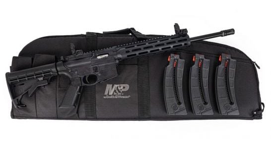 Smith & Wesson M&P15-22 with MLOK handguard, Magpul MBUS II sights, 3x standard capacity 25 round mags, and padded range case for $419 currently here: mrgunsngear.org/3MLjTXT

Review is up 🇺🇸

#22LR #AR15