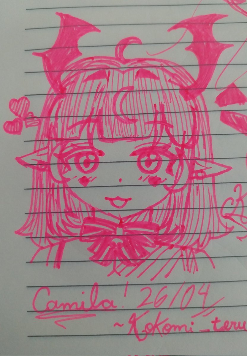 I doodled Camimi on class with this cute pen I (stole) borrowed from my friend! <3 #Camilart