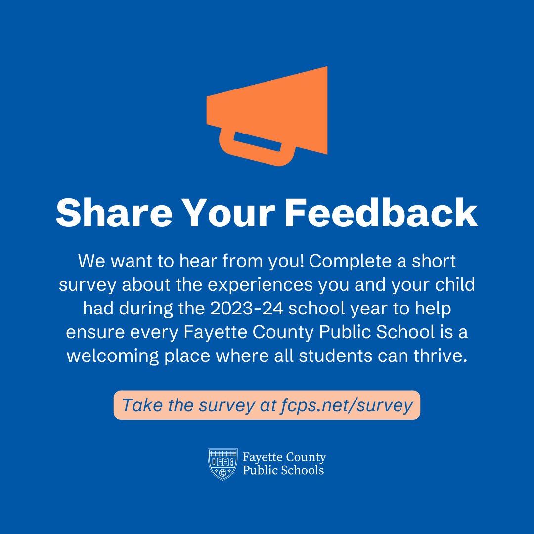 FCPS families - you still have time to complete the Family Survey before it closes May 1! Check your email for a survey invitation and link, or take it now at fcps.net/survey.