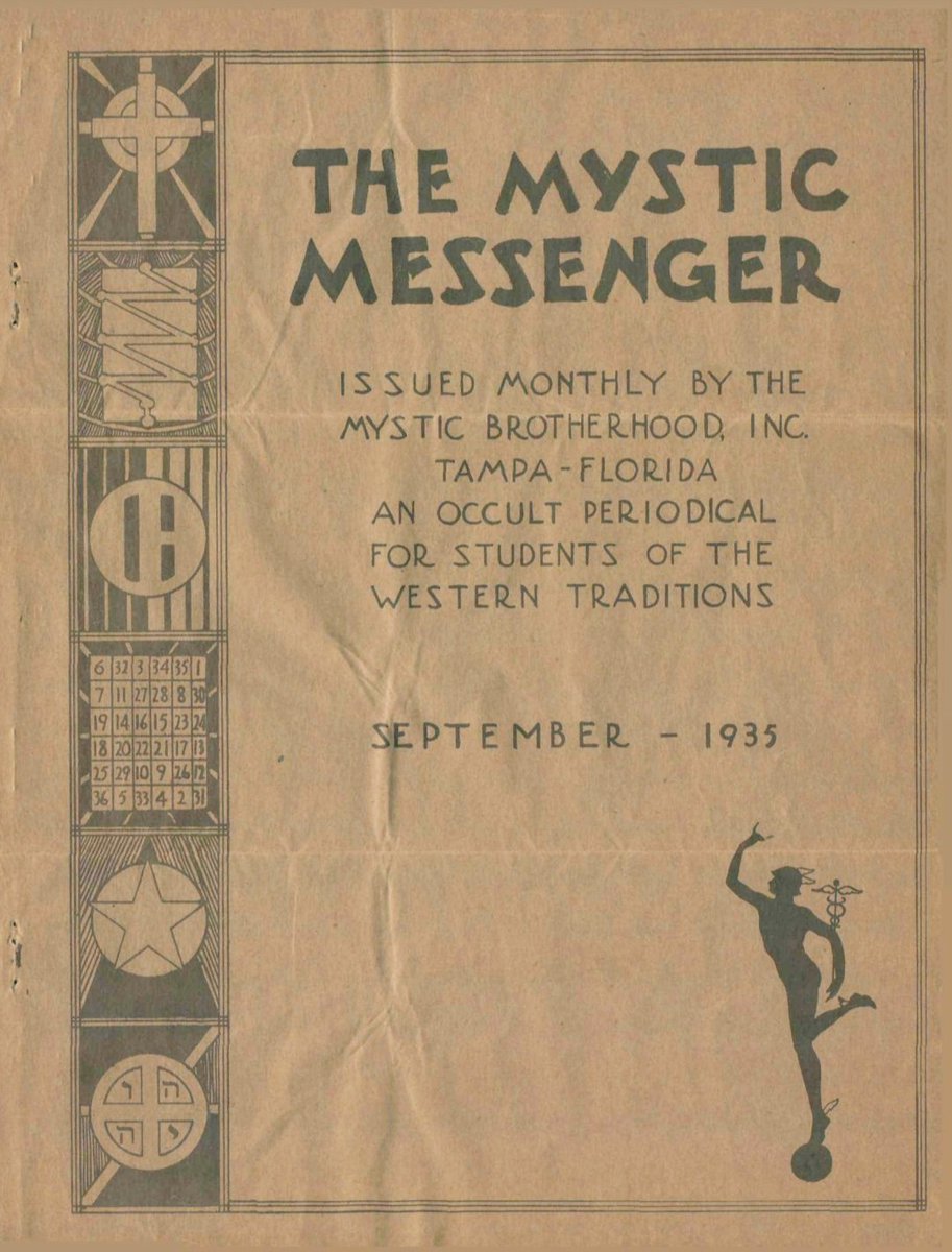 From the 1930s a fab 'Occult Periodical' that reads more like a Parish Magazine. It even has a 'Childrens Corner'. The Mystic Brotherhood in Tampa FL split from the Rosicrucians in the 1920s and started handing out Doctor of Divinity Degrees until the FTC told them to stop!