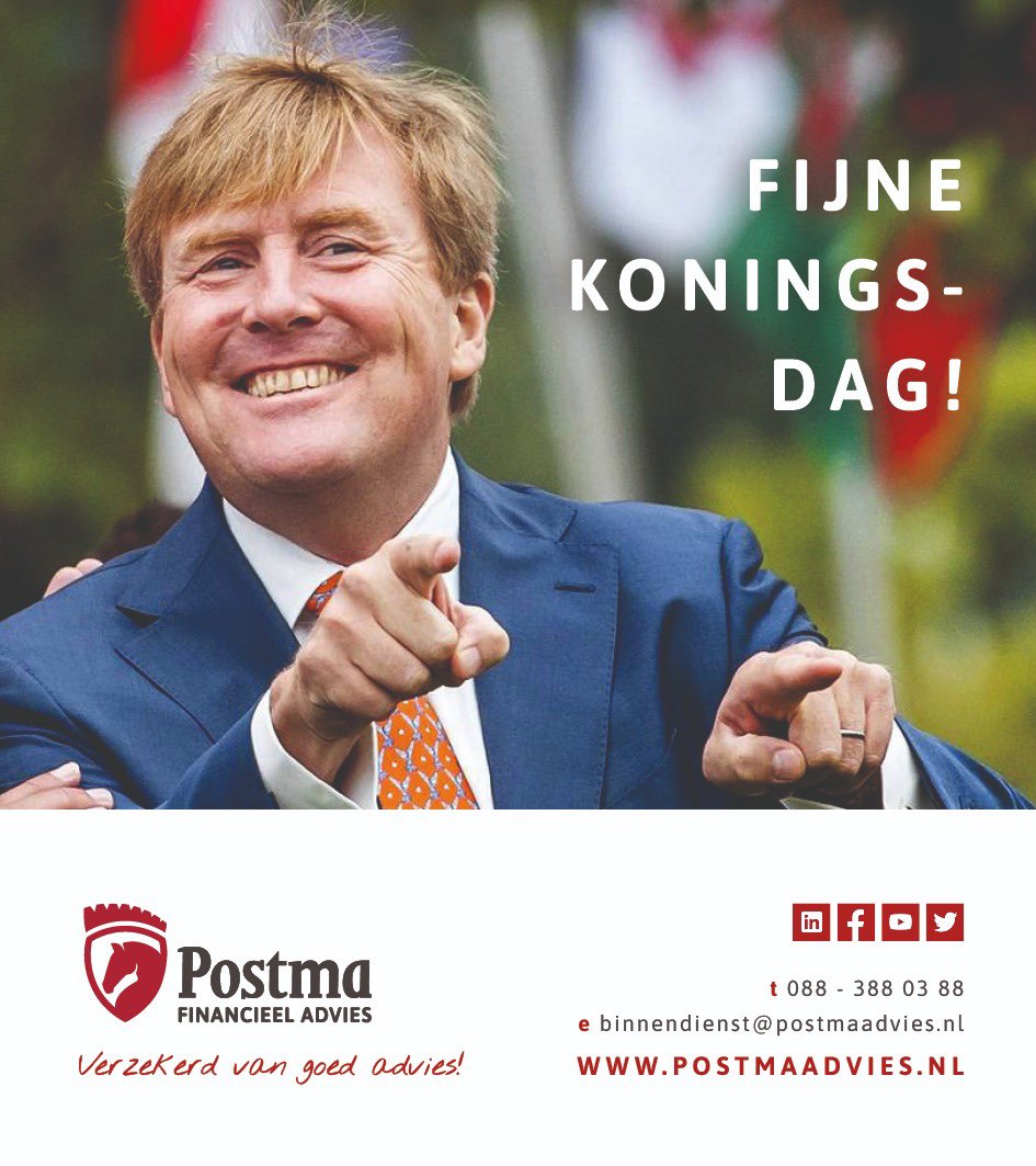 🧡🧡 Oranje boven! We duiken weer in het oranjefeest dat ons hart sneller doet kloppen.

 #Koningsdag is hier en Postma Financieel Advies viert mee! 🧡

#Feest #Oranje #NationaleTrots #FinancieelAdvies #SamenSterk #PostmaFinancieelAdvies