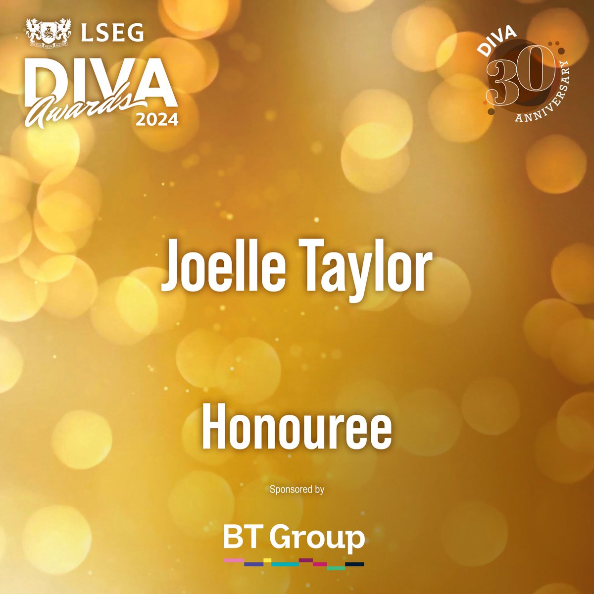 .@BTGroup is kindly sponsoring the next 30 Years of DIVA Award, which we're presenting to the wonderful @JTaylorTrash. Congratulations! #DIVAAwards2024 divaawards.co.uk