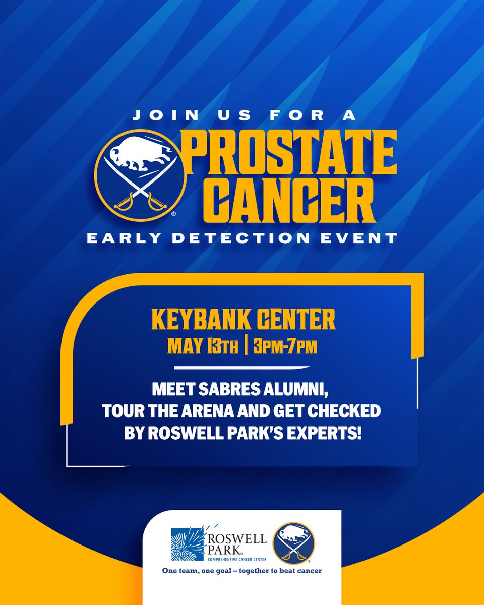 Early detection saves lives. Join us and @RoswellPark for an early detection event at KeyBank Center: roswellpark.org/onegoal