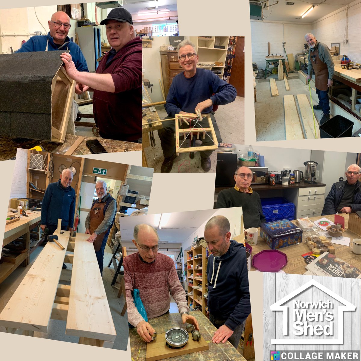 Down at the Shed - a few pictures that perfectly sum up a week at our workshops! Whether making items to sell, working on commissions or simply  chatting over a cuppa, our members really enjoy being part of the Shedding community

#mentalhealthmatters #norwichcharity  #menssheds
