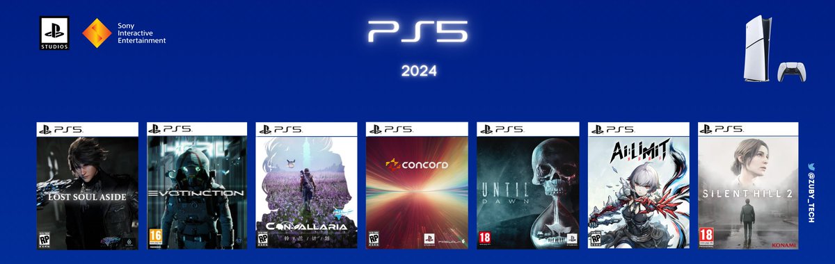Upcoming PlayStation 5 Games Scheduled For 2024:

• Lost Soul Aside
• Evotinction
• Convallaria
• Concord
• Until Dawn
• AI Limit
• Silent Hill 2

Either Full Exclusive Or Console Exclusive

#PlayStation5 #PS5 #PlayStation #PlayHasNoLimits