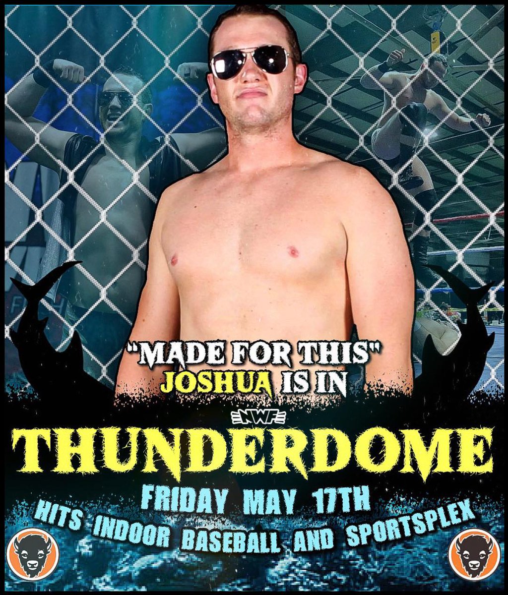🚨 JOSHUA HAS OFFICALLY BEEN ENTERED IN THUNDERDOME! 🚨 2-time NWF Heavyweight Champion, @Joshua_MFT, enters Thunderdome on May 17th at Hits Indoor Baseball in Covington, KY! 🎟: nwfwrestling.com/events 🚪: 6:30 pm 🔔: 7:30 pm