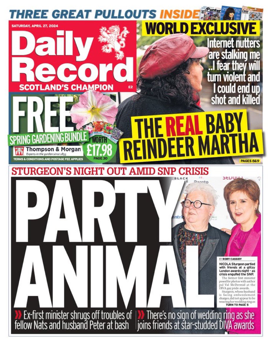 My @Daily_Record interview Day Two with the real Baby Reindeer Martha who fears she will be shot and killed #babyreindeer #netflix @frontpagestoday #newspapers #scotpapers as Nicola goes on the lash