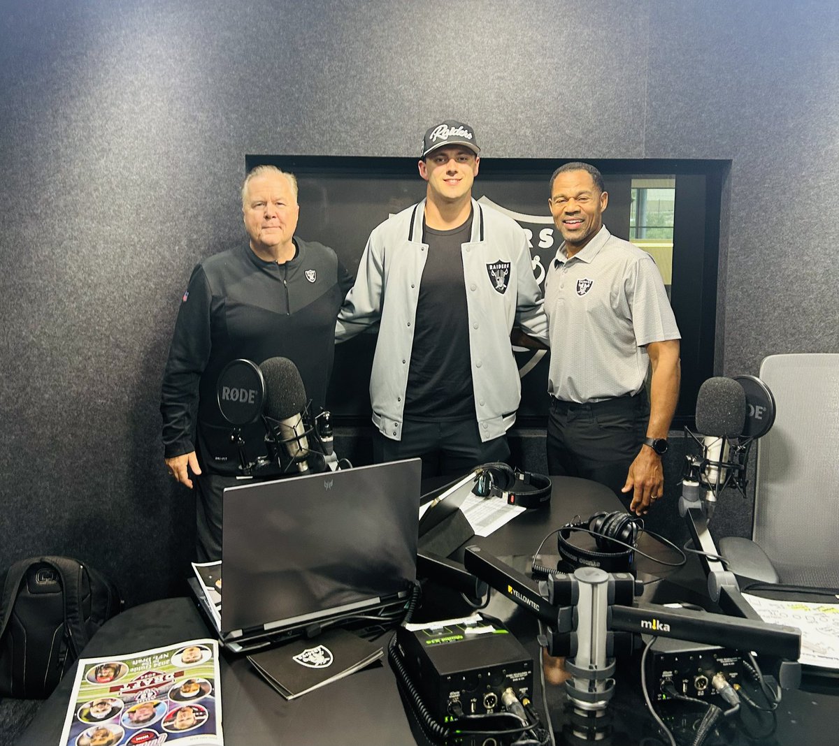 Nice to sit down with @brockbowers17 in studio with @EricAllen619 #RaiderNation