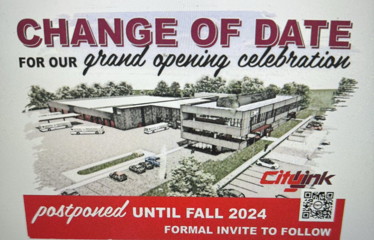 CityLink admin building grand opening celebration was scheduled for this Monday, April 29. Cards for the postponement were mailed out a couple of months ago. CityLink is making sure that this communication is available to community leaders &amp; supporters. A formal invite to follow.