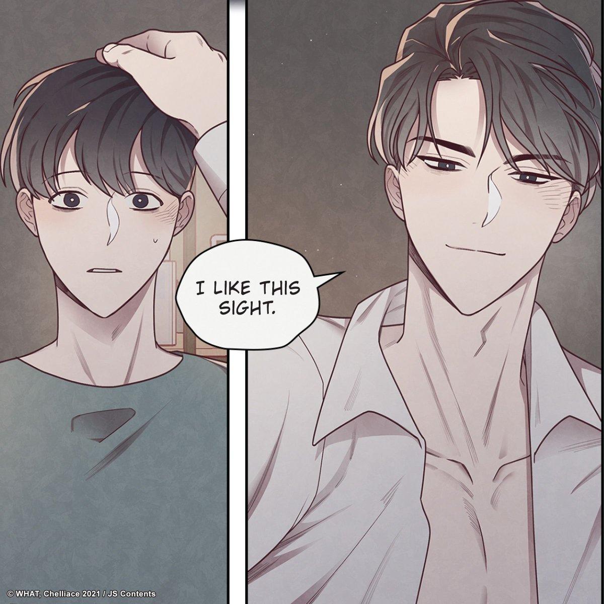 Gotta love the sight of Jigeon casually flirting with Wooseo! 🫣❤️‍🔥 Tied to You, Vol. 1 is coming to print May 21st, so pre-order the first Ize Press BL manhwa now!: buff.ly/3wlaEul