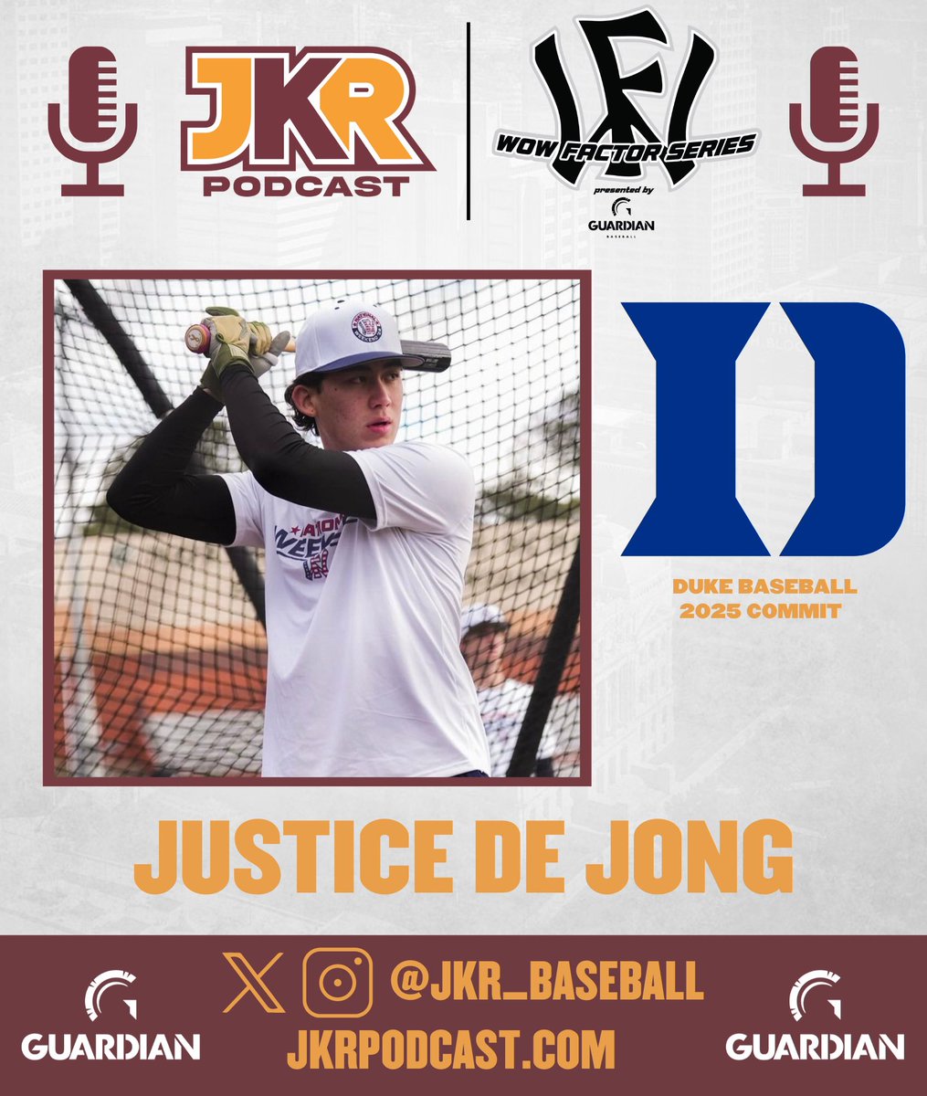 JKR_Baseball's tweet image. ‼️ AVAILABLE NOW ‼️
⚾️Episode #461⚾️
🔴 Justice De Jong
🟠 2025 Duke Commit
🔴 Discuss his training as a Two-Way, choosing Duke, his decision to join @WowFactorNation , and much more!
🎧 podcasts.apple.com/us/podcast/jkr…