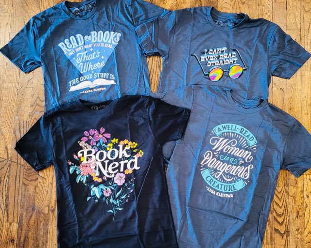 Four new styles of shirts just in time for #indiebookstoreday! We can’t wait to see everyone tomorrow! 

#bookstoresofinstagram #eatplayshopnoto #indiebookstore #explorenoto #roundtablenoto #bookstagram #shoplocal #bookstore