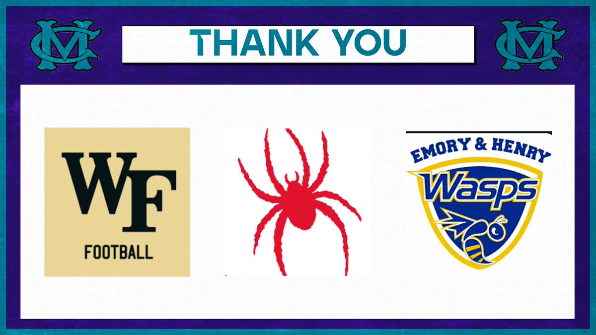 Thanks to @Spiders_FB @EmoryHenry_FB and @WakeFB for stopping by the Mill this week.