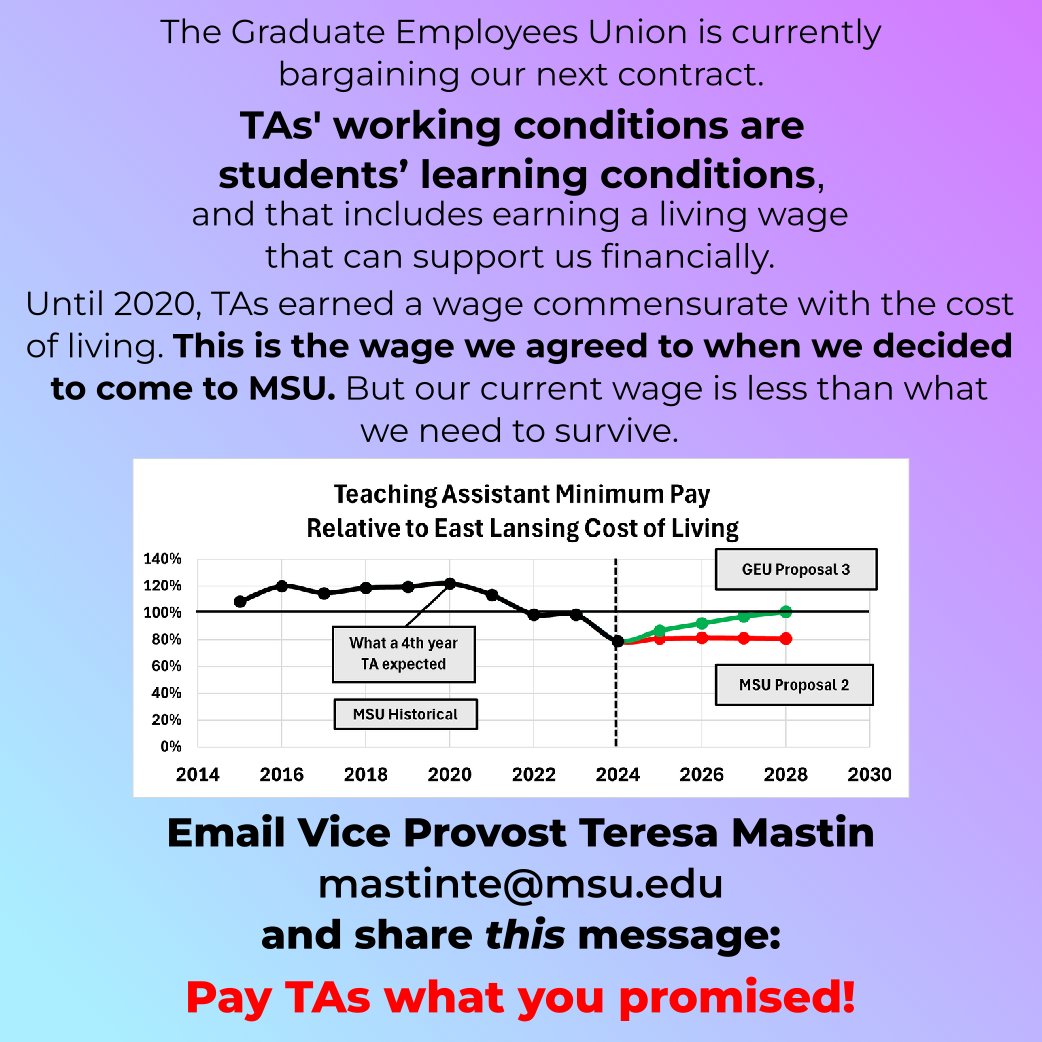 This is what we're fighting for! PAY US WHAT YOU PROMISED!!! Email Vice Provost Teresa Mastin --> mastinte@msu.edu