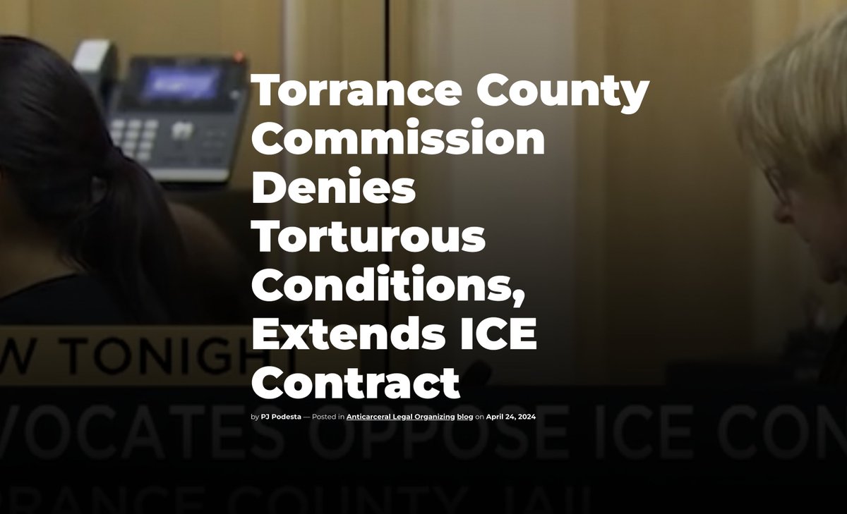 On Wednesday, the Torrance County Commission unanimously voted to extend the ICE detention contract at the Torrance County Detention Facility for an additional four months. The contract was set to expire on May 14. READ MORE: innovationlawlab.org/.../torrance-c…