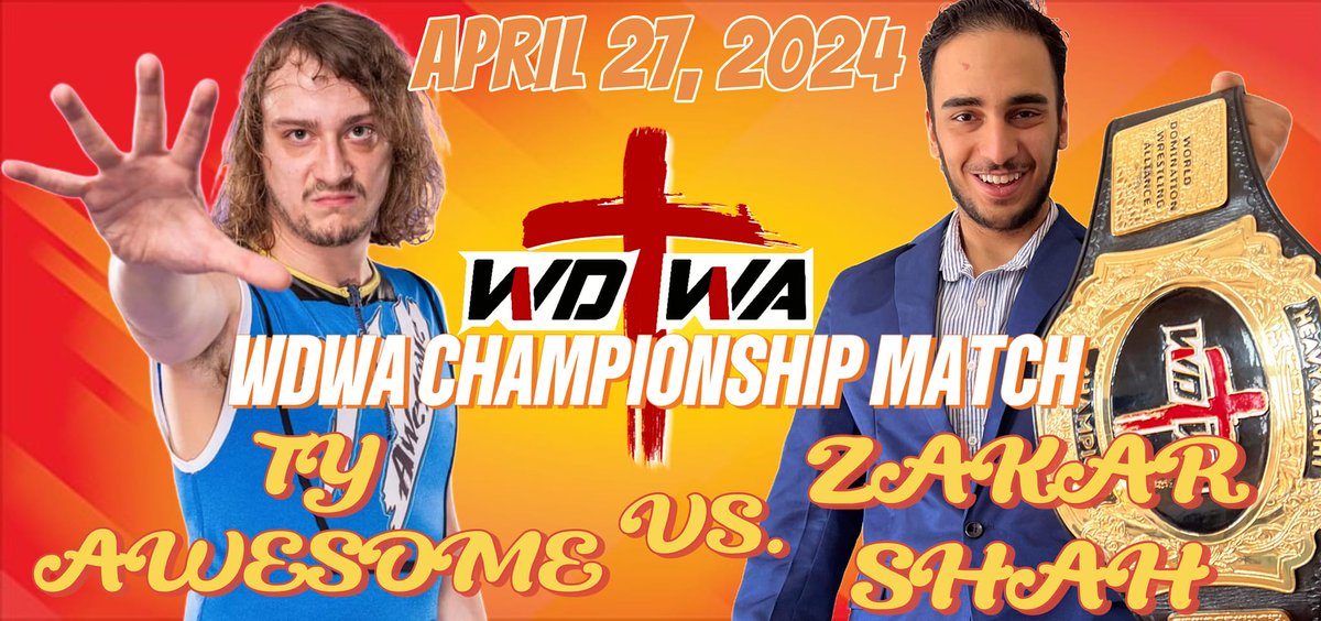 Saturday, @ZakarShahPro defends the @WDWA_Wrestling Championship versus @TyAwesomePro dmvprowrestling.com/p/saturday-wdw…