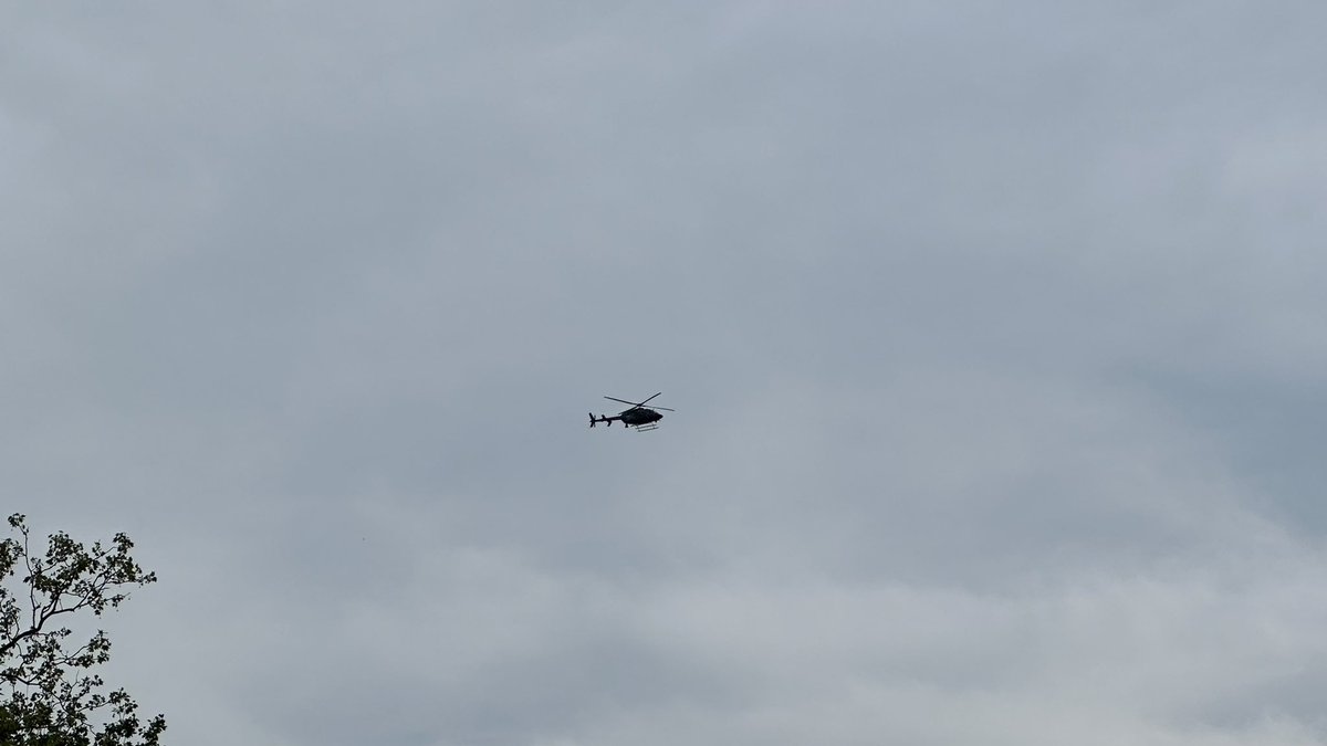 Helicopter is back from yesterday, too. No sight of ISP on foot @WFIUWTIUNews