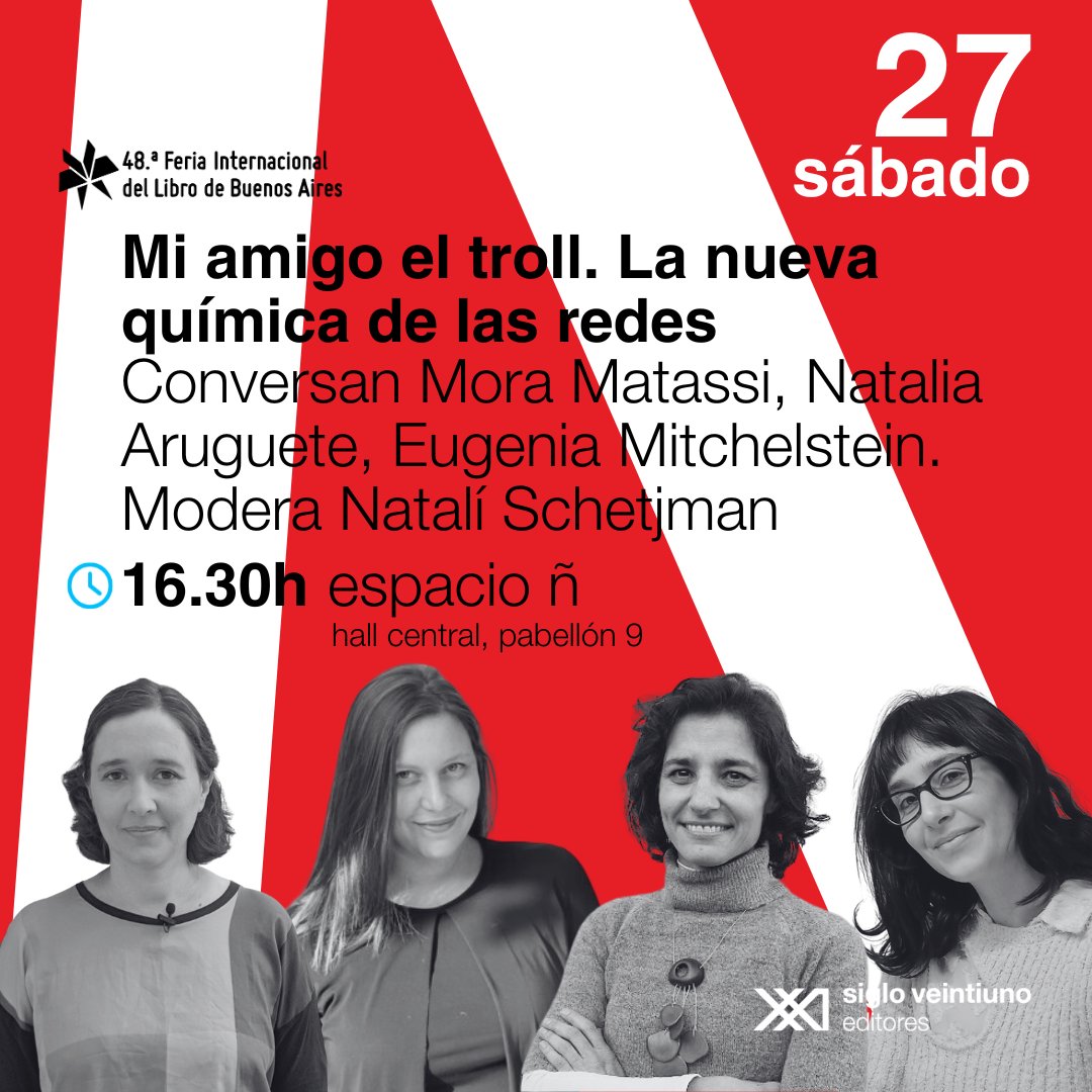 bueno era todo una perfo para mañana, estoy con las genias de @natyaruguete @moramatassi @natalischejtman en la feria del libro. Vengan!