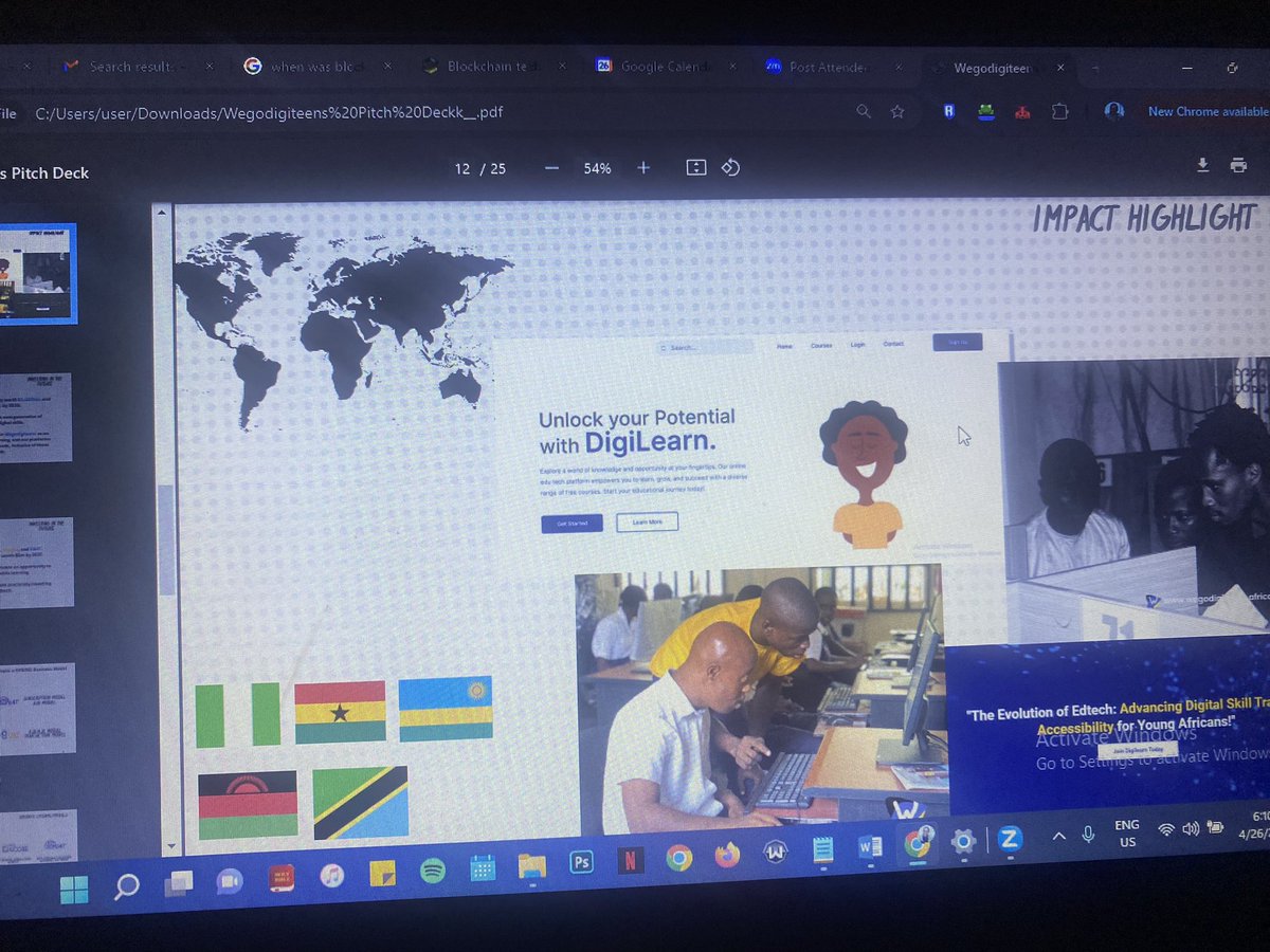 Today was Pitch day @LOIAccelerator 

Being the first African based tech founder and startup to be part of LOI, it’s been amazing!

We are literally building the future of Edtech and an entire ecosystem @wegodigiteens and the future is bright for us.

Little by Little, IWBL 🙏🕊️