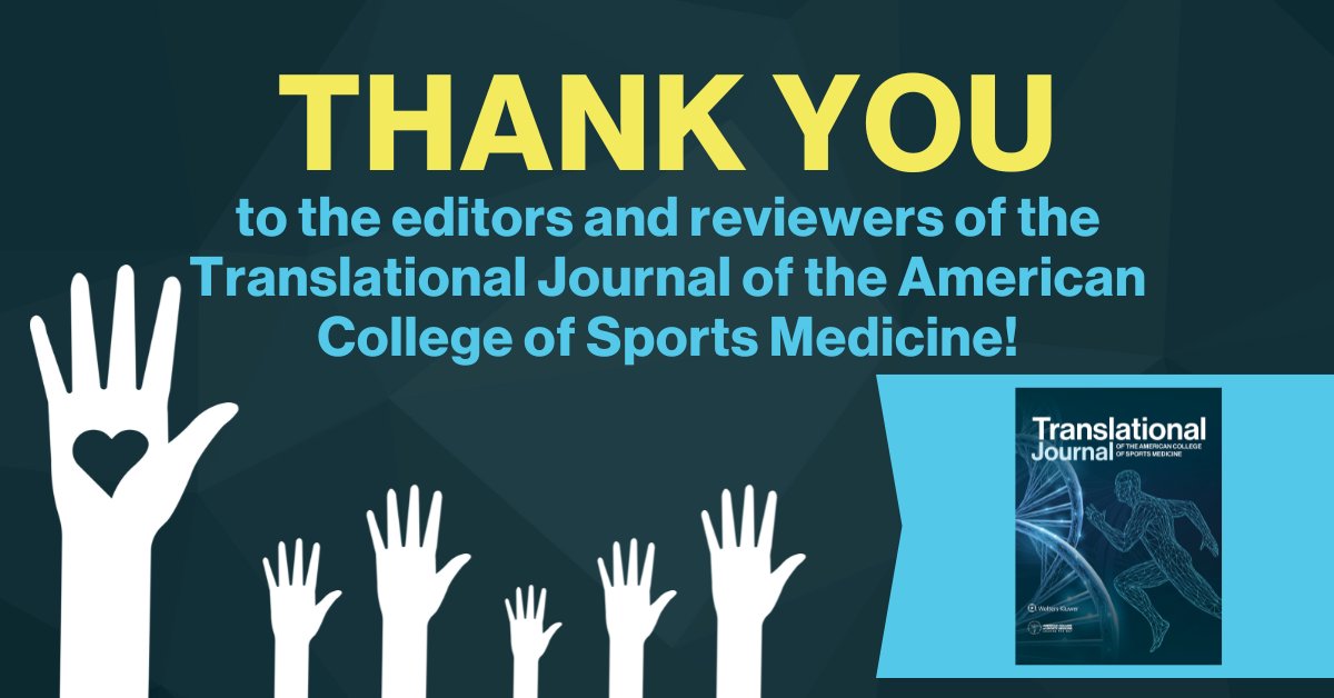 TJACSM volunteer editors and reviewers do essential work in bring our articles to publication. Please join us in giving them a heartfelt THANK YOU this week! #VolunteerAppreciationWeek
