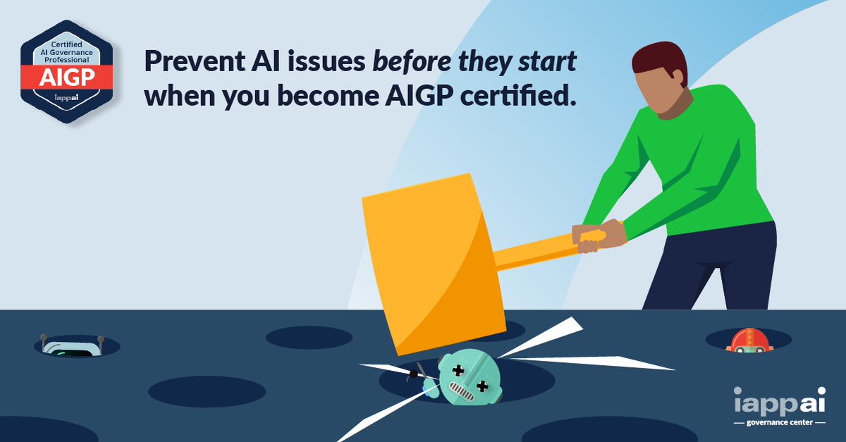There is no time to waste! Learn how to prevent AI challenges before they arise when you earn your AI Governance Professional Certification. Learn more about the #AIGP: bit.ly/3QkMDub