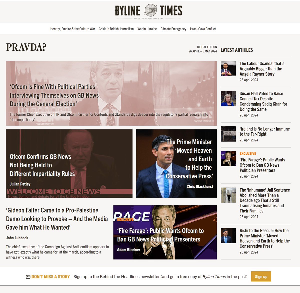 Our weekly digital front page 🔴PRAVDA?🔴 bylinetimes.com