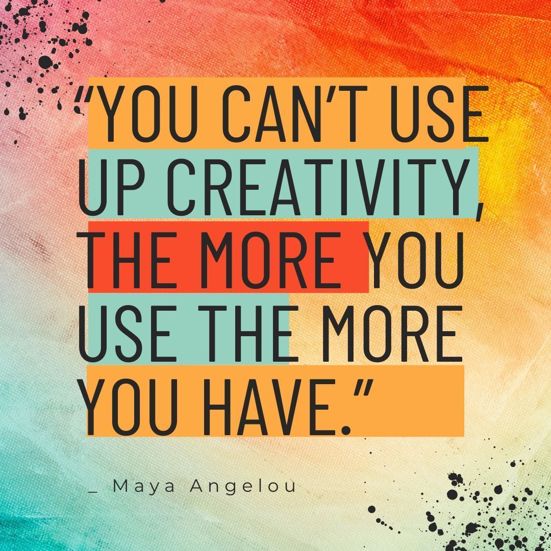 We LOVE this #MayaAngelou #quote on #creativity!! So inspiring 😍 #bristolacademyofdrama #childrensactivities #drama #theatre #bristol #academy #education #creativeeducation #creativityquote #inspirational