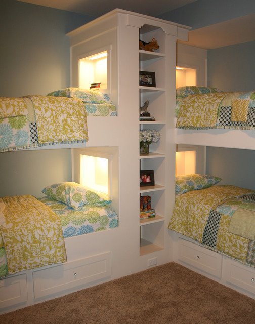 What are your thoughts on bunk beds for maximizing space and creating a fun sleeping area? Image credit to Southern Studio Interior Design. #BunkBeds #SpaceSaving #InteriorDesign