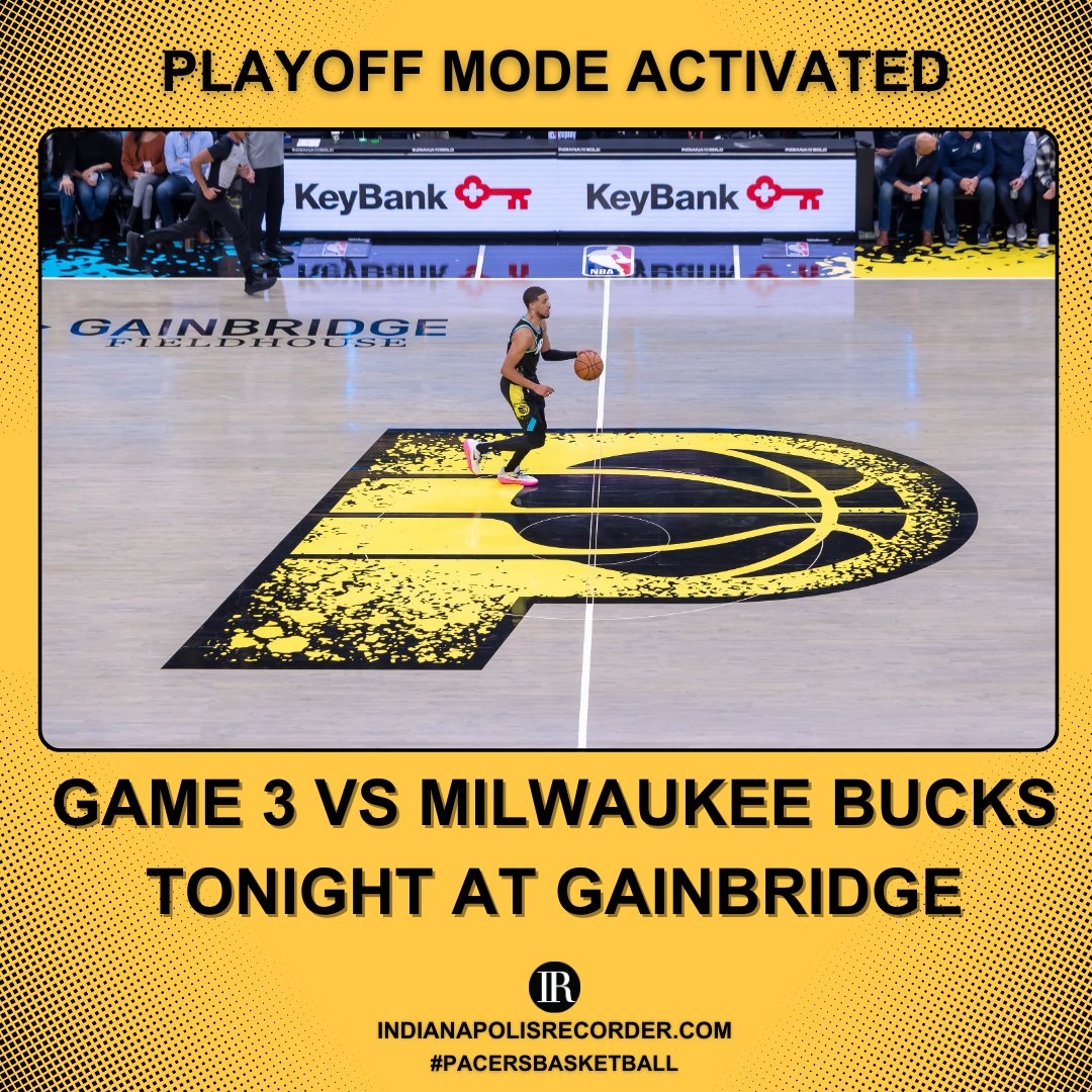 The Pacers return to Gainbridge Fieldhouse TONIGHT at 5:30 p.m. to take on the Milwaukee Bucks in Game 3 of the first round of the NBA Playoffs! Have you secured your ticket? #NBA #Pacers #Bucks #Sports #Basketball #NBAPlayoffs #PacersBasketball #Trending (Photo/Walt Thomas)