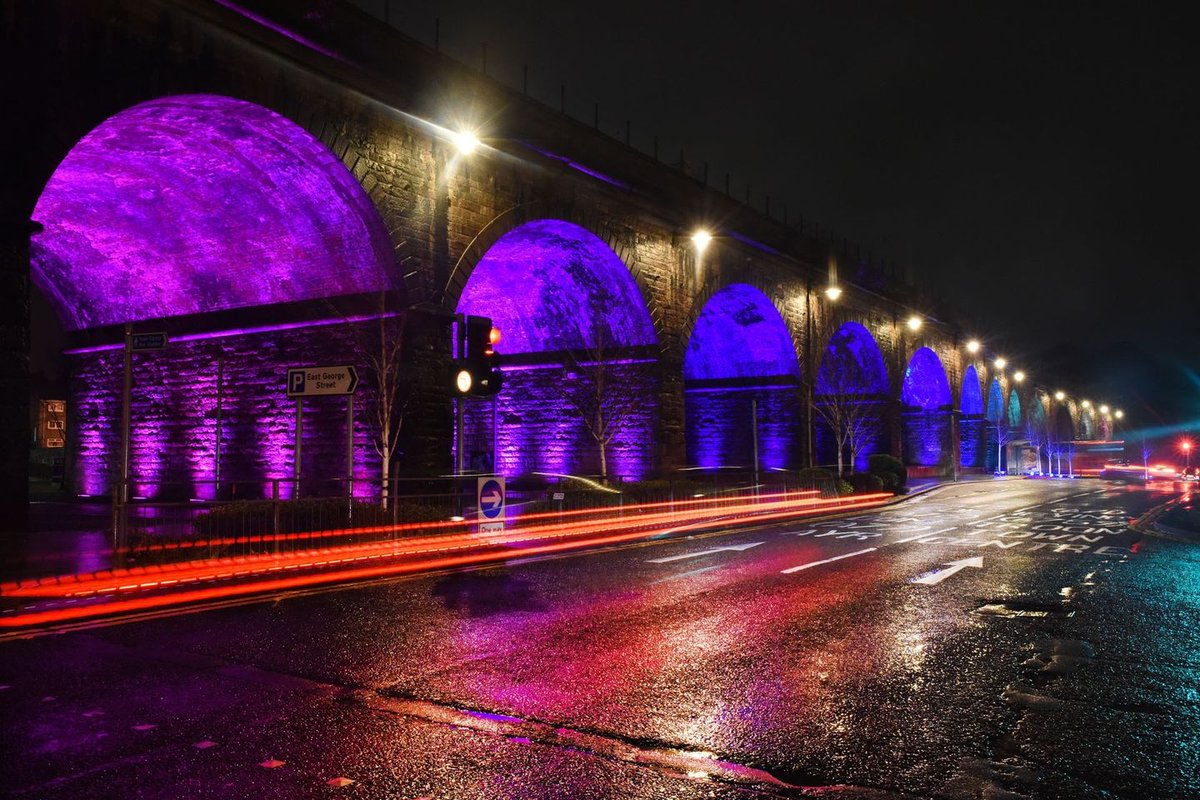 Tonight we are lighting the viaduct in #Kilmarnock Purple to mark Purple Up! to help raise awareness for Month of the Military Child. As April is Month of the Military Child we wanted to help raise awareness and park Purple Up day! For more info visit: orlo.uk/6SH0d