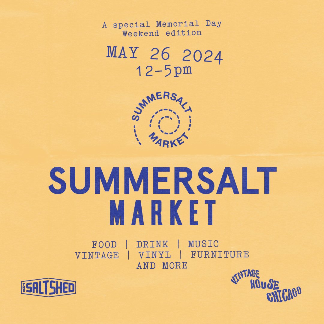 You know it, you love it, you've rifled through vintage clothes, vinyl, furniture, and art at it - the SummerSalt Market is back on May 26 for our third year! Join us from 12pm-5pm to find your new favorite things 💛