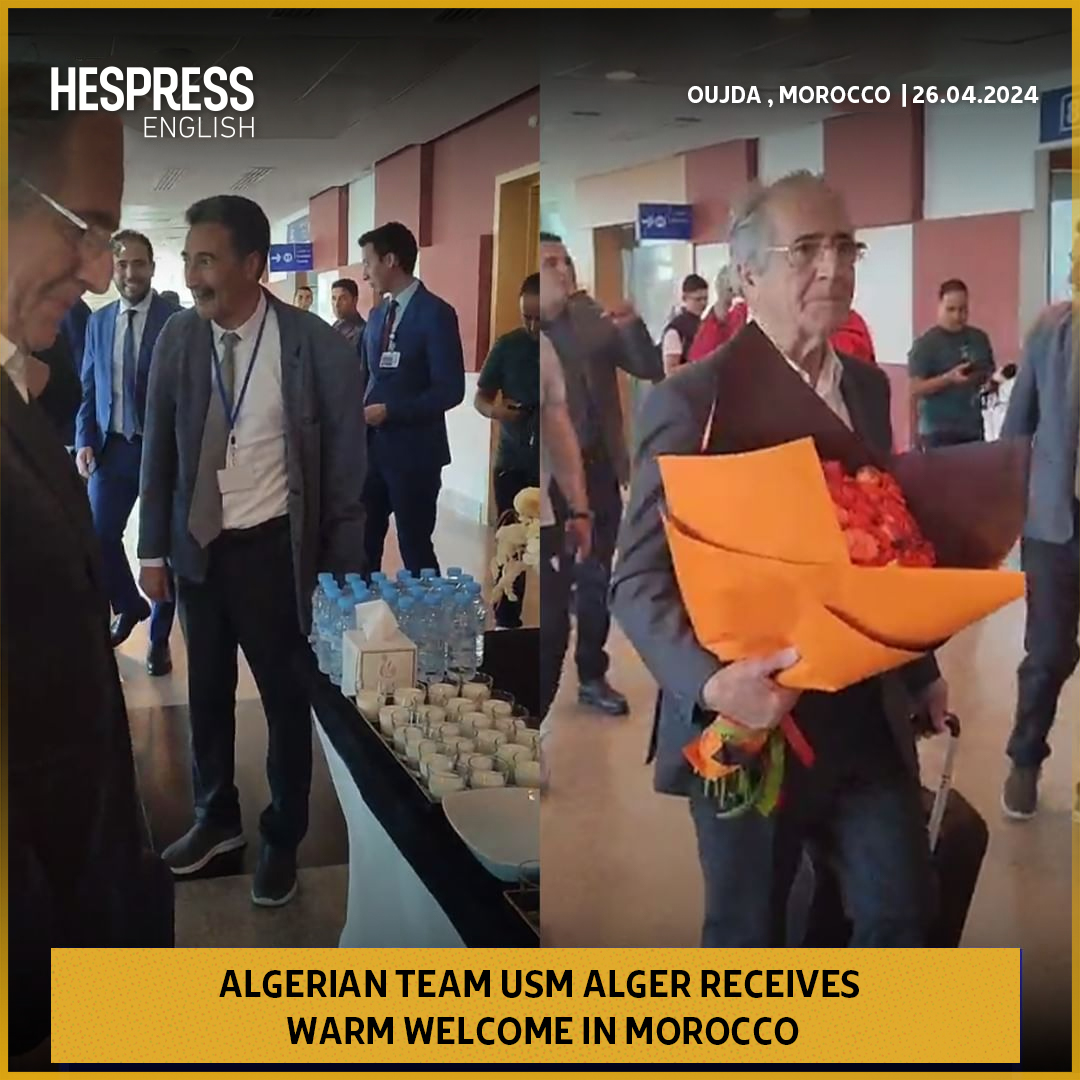 Despite tensions over jersey, the USM Alger delegation received a warm welcome with milk and dates upon arrival at Oujda-Angad airport.

#Morocco #Algeria #Berkane #RSBerkane #USMA
#HespressEng