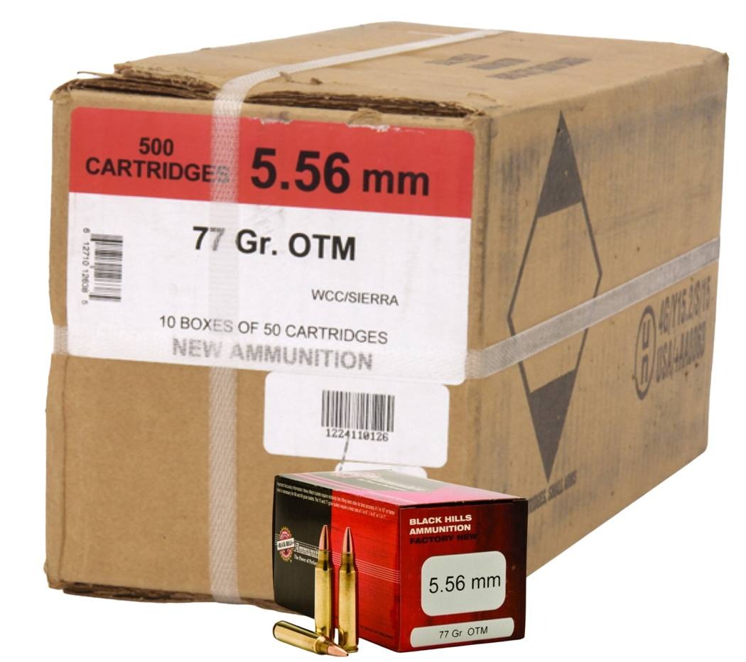 Black Hills brass case 5.56 with 77gr OTM projectiles (civilian version of MK262) for $1.29/rd shipped currently here: mrgunsngear.org/48hB1PY In stock as of this post 🦅 #MK262 #military #MK12