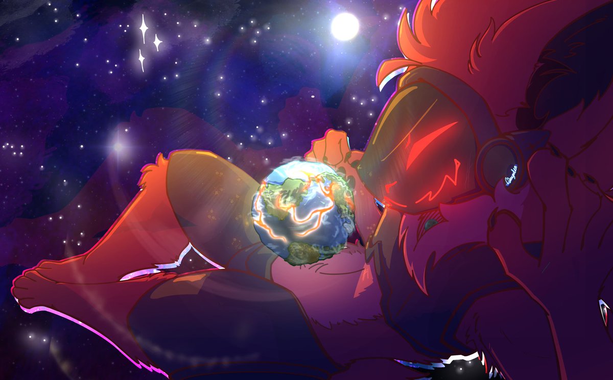 Happy (Late) earth day @felli_proto! Just look at that amazing view! Floating in space is always an experience and a half 

(Mini Update: Waitlist is clearing up tiny! Though I am considering raising prices ~.~)

#Macro #Macrofurry #Protogen #furry #furrycommission #EarthDay2024